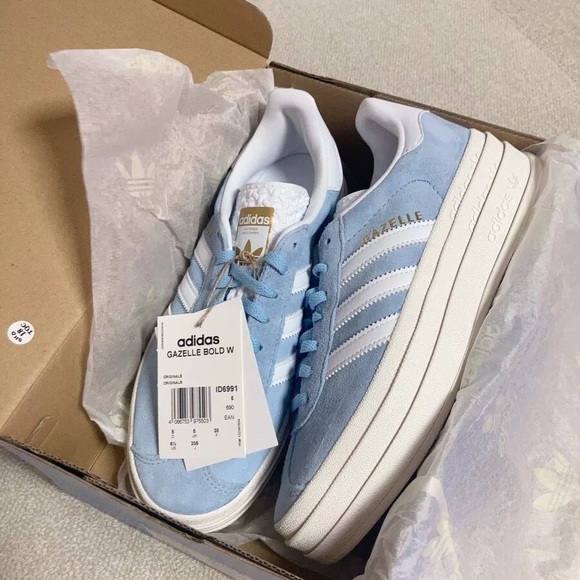 adidas Gazelle Bold Womens Sneakers Baby Blue White ✓Multiple